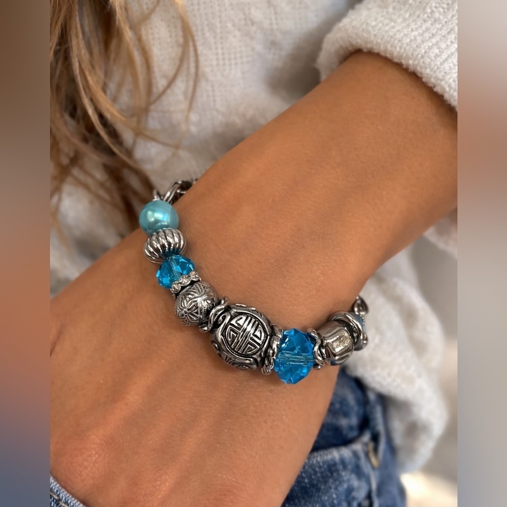 Ocean Breeze Blue Charm Stretch Bracelet